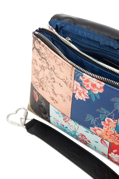 DESIGUAL Geanta crossbody de piele ecologica cu imprimeu de aplicatii Femei