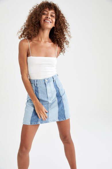 DeFacto Fusta mini din denim cu model cu segmente Femei