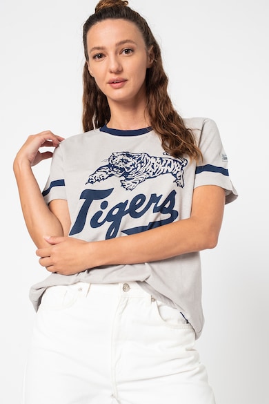 SUPERDRY Tricou din amestec de in cu imprimeu text Collegiate Ivy Femei