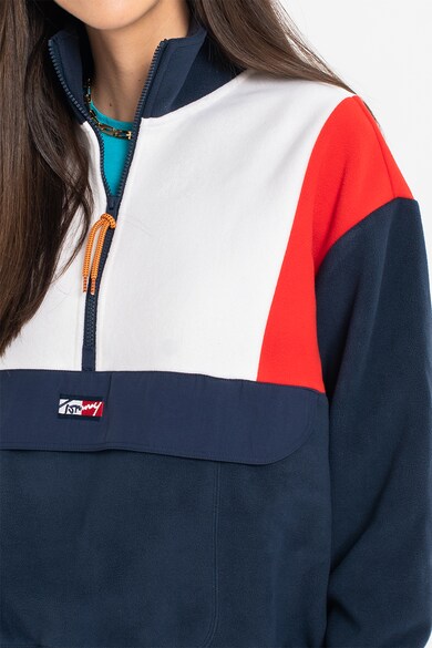 Tommy Jeans Bluza sport din fleece cu model colorblock Femei