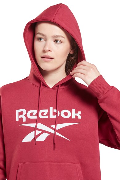 Reebok Hanorac cu buzunar kangaroo si imprimeu logo, pentru fitness Identity Femei