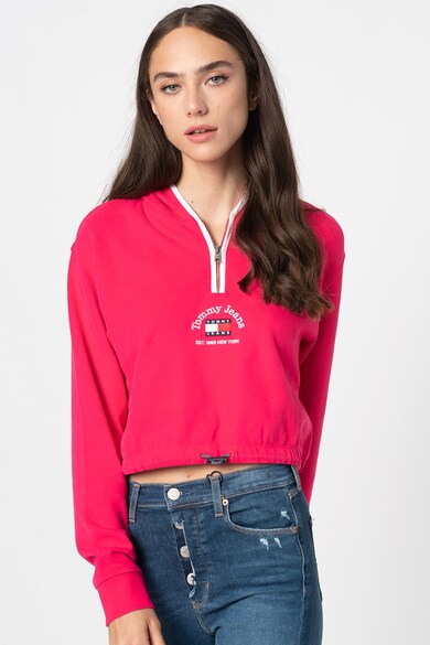 Tommy Jeans Къс суитшърт с качулка и лого Жени