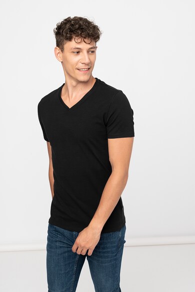 Casual Friday Tricou slim fit cu decolteu in V Barbati