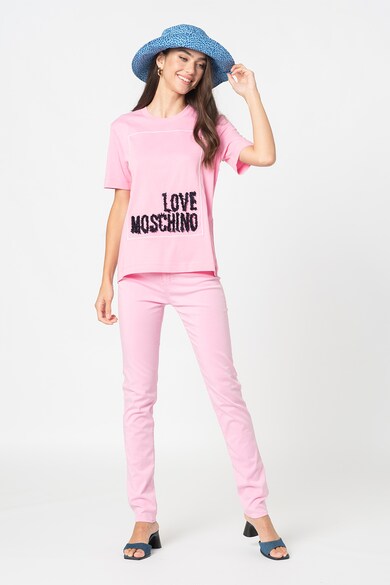 Love Moschino Тениска с овално деколте и лого Жени