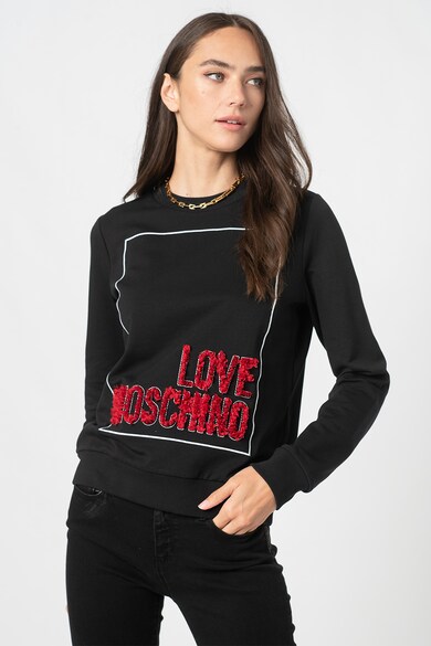 Love Moschino Суитшърт с овално деколте и лого Жени