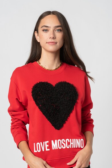 Love Moschino Bluza sport cu imprimeu logo si maneci cazute Femei