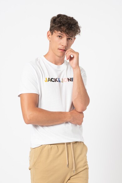 Jack & Jones Tricou cu imprimeu logo si decolteu la baza gatului 12191308 Barbati