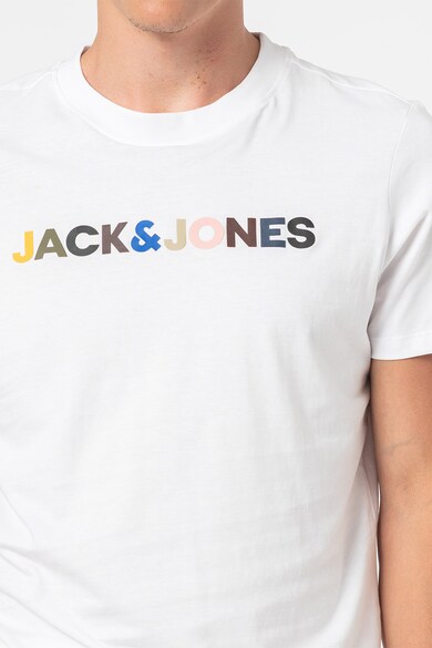 Jack & Jones Tricou cu imprimeu logo si decolteu la baza gatului 12191308 Barbati