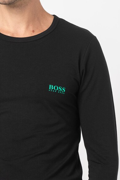 BOSS Домашна блуза с овално деколте и лого Мъже