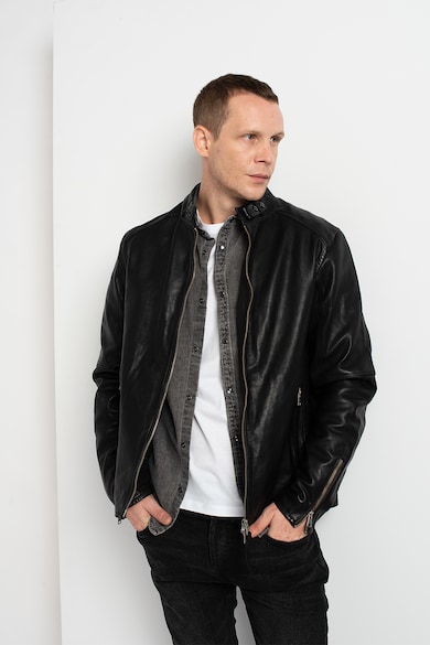 AllSaints Jacheta biker de piele Cora Barbati