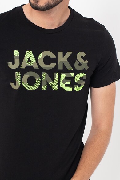 Jack & Jones Set de tricouri cu decolteu la baza gatului si logo supradimensionat Soldier - 2 piese Barbati