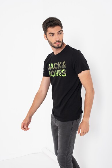 Jack & Jones Set de tricouri cu decolteu la baza gatului si logo supradimensionat Soldier - 2 piese Barbati