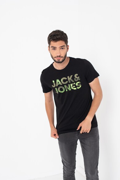 Jack & Jones Set de tricouri cu decolteu la baza gatului si logo supradimensionat Soldier - 2 piese Barbati