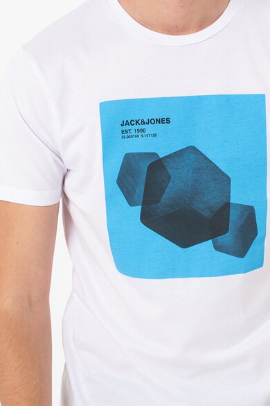 Jack & Jones Tricou cu decolteu la baza gatului cu logo si imprimeu grafic Navaro Barbati
