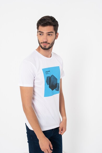 Jack & Jones Tricou cu decolteu la baza gatului cu logo si imprimeu grafic Navaro Barbati