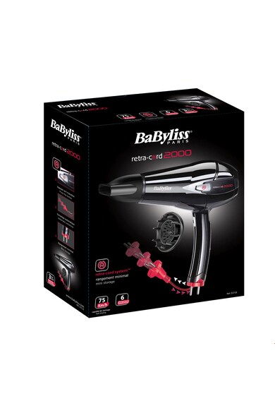 BaByliss Uscator de par  Pro Intense , 2000 W, 2 trepte de temperatura, 2 viteze, Negru Femei