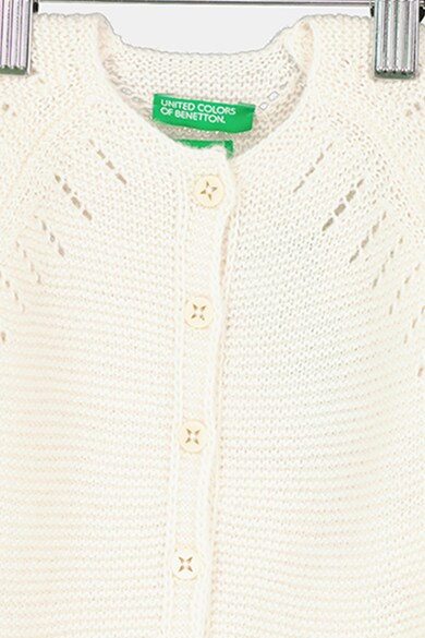 United Colors of Benetton Cardigan din amestec de lana cu detalii pointelle Fete