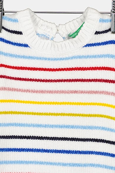 United Colors of Benetton Kerek nyakú csíkos pulóver Lány