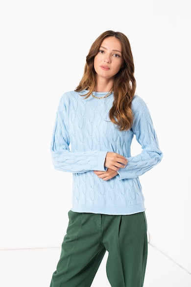 United Colors of Benetton Csavart kötésmintás gyapjútartalmú pulóver női