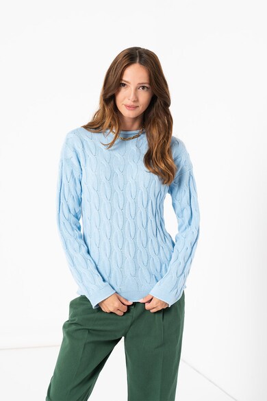 United Colors of Benetton Csavart kötésmintás gyapjútartalmú pulóver női