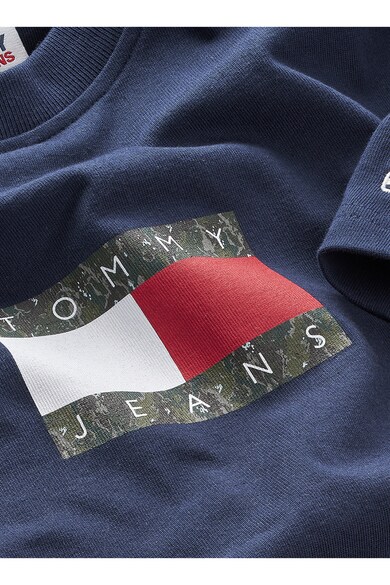 Tommy Jeans Tricou de bumbac organic cu decolteu la baza gatului si imprimeu logo Barbati