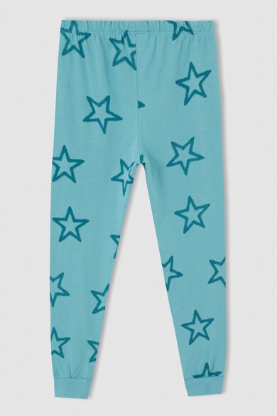 DeFacto Pijama cu pantaloni lungi si imprimeu cu stele Baieti