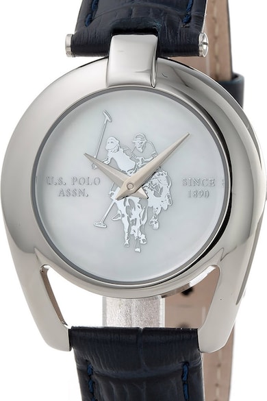 U.S. Polo Assn. US Polo, Кварцов часовник с кожена каишка Жени