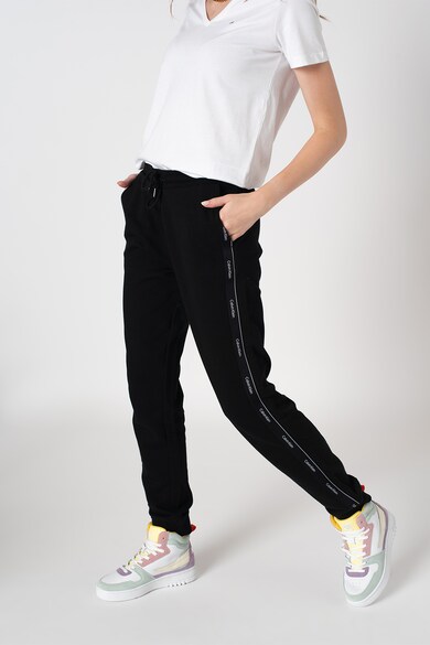 CALVIN KLEIN Pantaloni sport din bumbac organic cu benzi laterale cu logo Femei