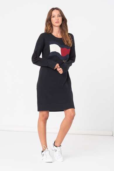 Tommy Hilfiger Rochie-pulover de bumbac organic Motion Flag Femei