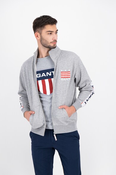 Gant Cipzáros logómintás pulóver férfi
