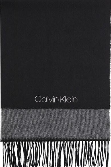 CALVIN KLEIN Fular de lana cu logo brodat Femei