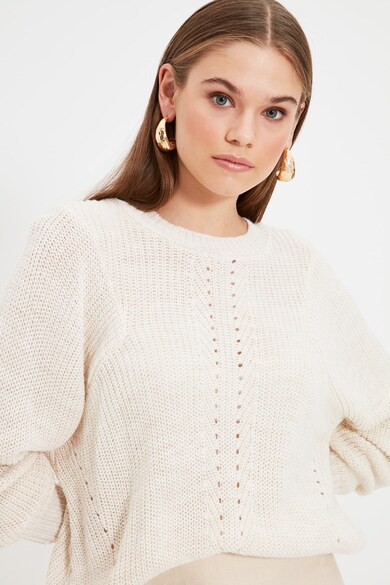 Trendyol Пуловер с овално деколте и рипс Жени