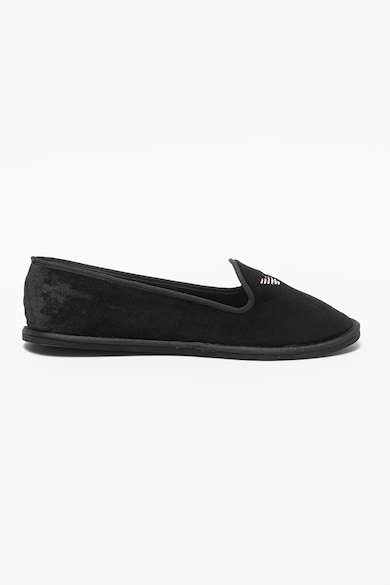 Emporio Armani Underwear Pantofi loafer de casa, cu broderie logo Femei