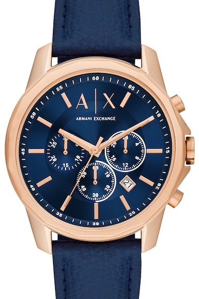 ARMANI EXCHANGE Bőrszíjas chrono karóra férfi