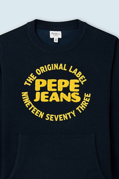 Pepe Jeans London Bluza sport cu decolteu la baza gatului si imprimeu logo Baieti