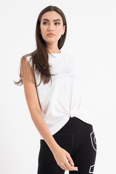 DKNY Top de bumbac cu strasuri, pentru fitness Femei