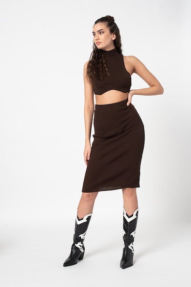 Missguided Bordázott crop top női