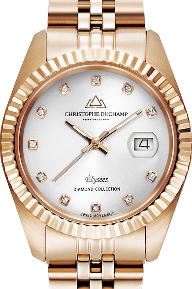Christophe Duchamp Иноксов часовник с 11 диаманта Жени