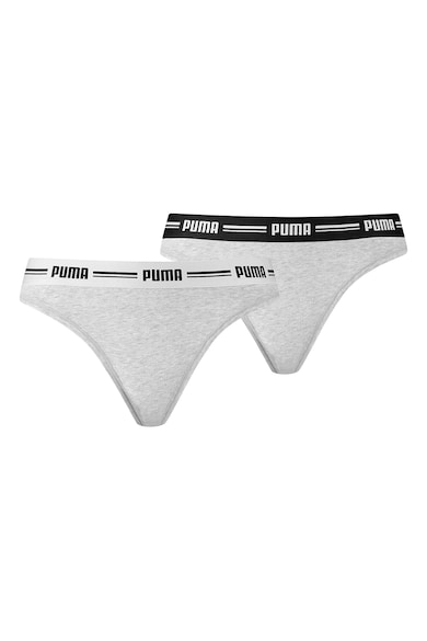 Puma Set de chiloti tanga cu banda logo in talie - 2 perechi Femei