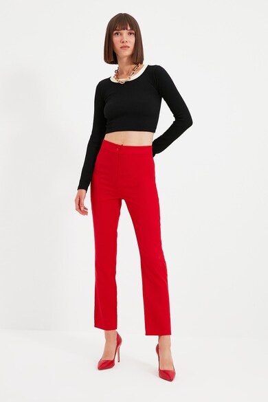 Trendyol Pantaloni crop cu talie inalta Femei