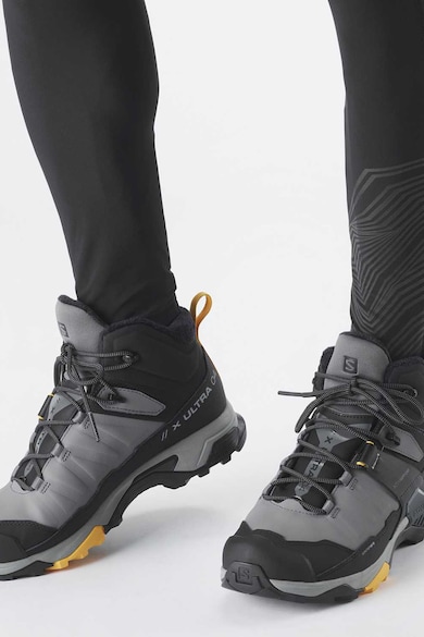 Salomon Pantofi mid-high din piele cu detalii logo pentru drumetii X Ultra Barbati