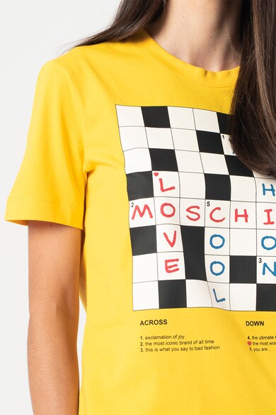 Love Moschino Tricou cu imprimeu cu cuvinte incrucisate Femei