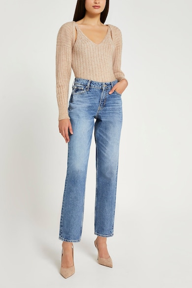 RIVER ISLAND Kapucnis bordázott crop pulóver és top női