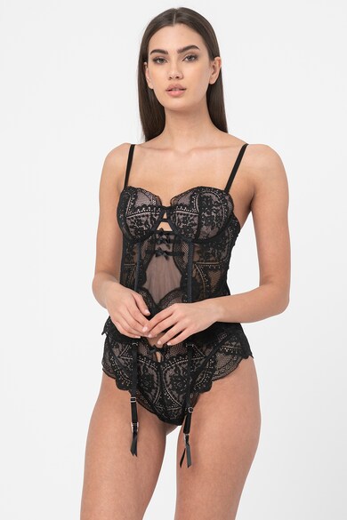 Hunkemoller Corset de dantela cu insertie de plasa Oceana Femei