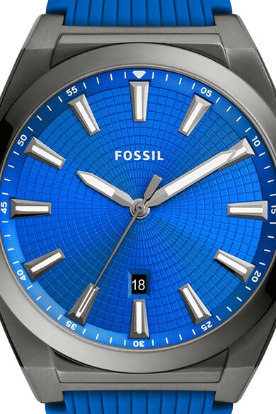 Fossil Ceas cu trei indici si curea din silicon Barbati