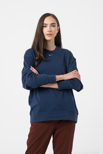 Nike Bluza sport cu logo, decolteu la baza gatului si tehnologie Dri-Fit, pentru fitness Femei