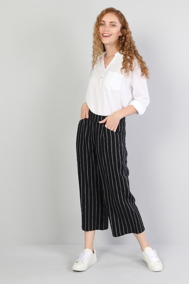 COLIN'S Pantaloni Regular Fit,  Viscoza/Bumbac, Negru/Alb Femei