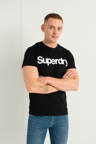 SUPERDRY Tricou cu decolteu la baza gatului si logo supradimensionat Barbati