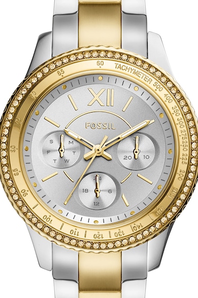 Fossil Иноксов часовник с двуцветен дизайн Жени