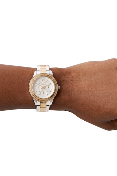 Fossil Иноксов часовник с двуцветен дизайн Жени